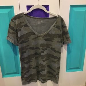 american eagle camo v neck